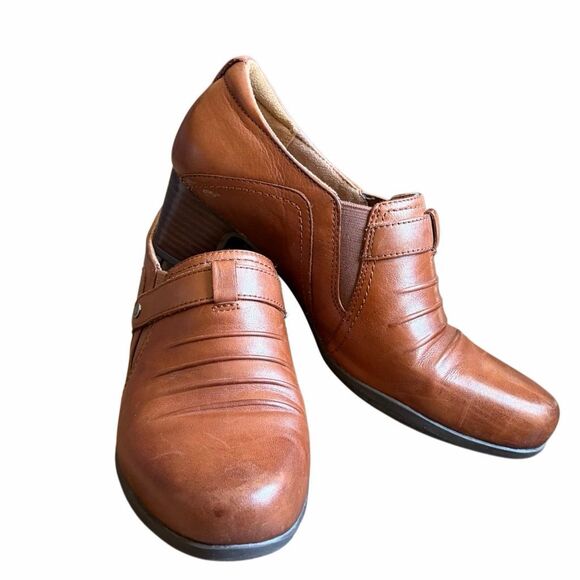 Clarks Artisan Rosalyn Nicole Comfort Heel Shoes Brown Cushioned Womens Size 9 - Picture 11 of 16